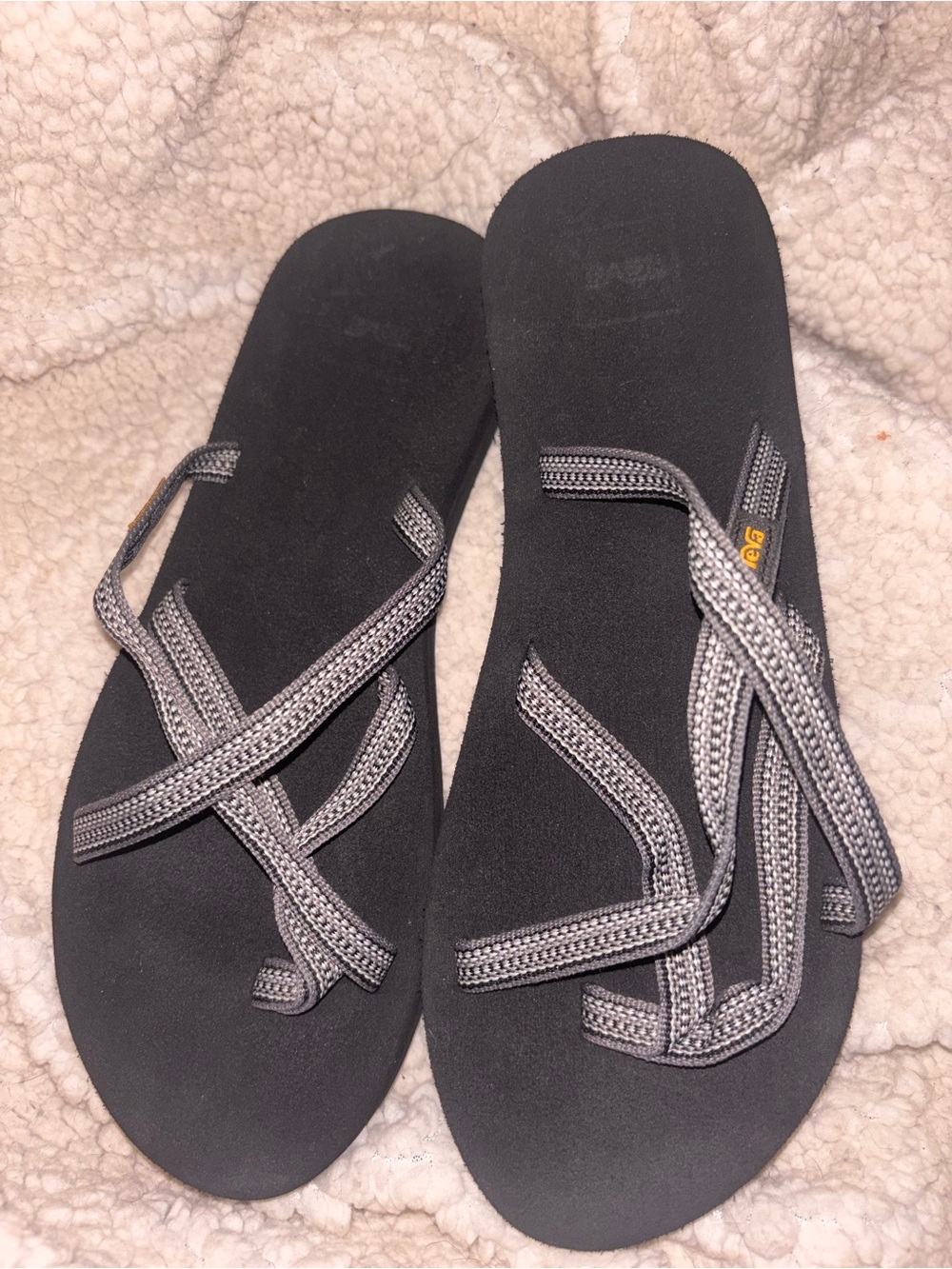 Teva Olowahu Mush Women’s Sandals Size 10 Black Gray Strappy Flip Flops